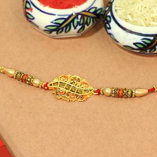Authentic Golden Leaf Rakhi