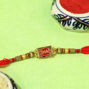 Antique Meenakari Bhai Rakhi