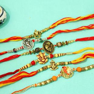 Vibrant Ganesha Rakhi Set of 6