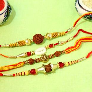 Auspicious Set of 4 Rakhis
