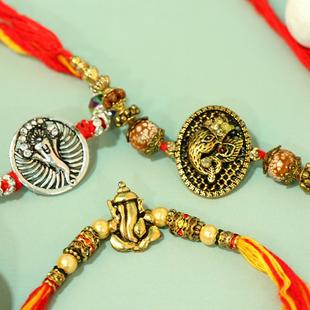Spiritual Ganesha Set of 3 Rakhis