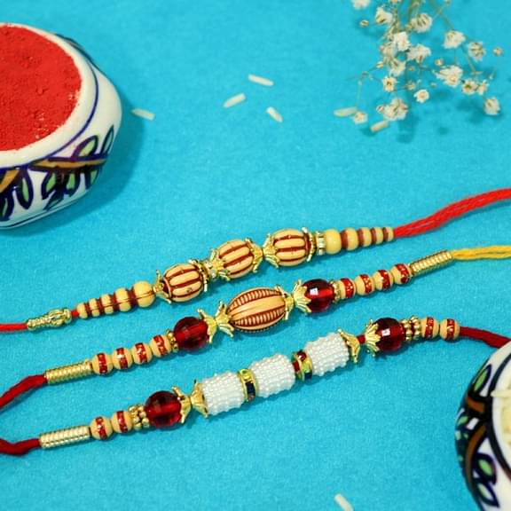 Set of 3 Beaded Rakhi