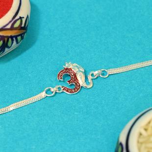 Precious Silver OM Rakhi