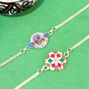 Beautiful Silver Rakhi Set