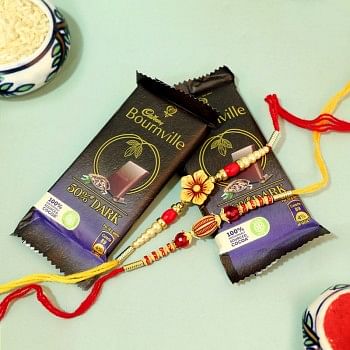 Gorgeous Rakhis with Bournville Combo