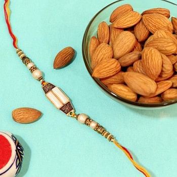 Wonderful Pearl Rakhi with Almonds
