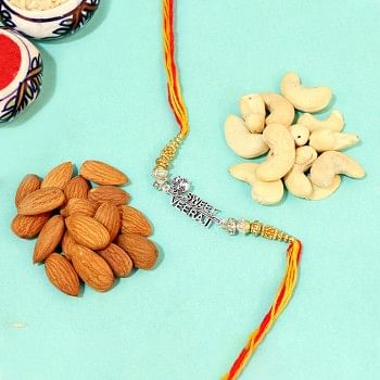 Gorgeous Silver Rakhi with Nuts