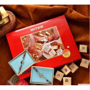 Set Of 2 Antique Finish Rakhi With Bites