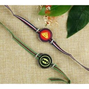 Superman And Batman Kids Rakhi Set Of Two