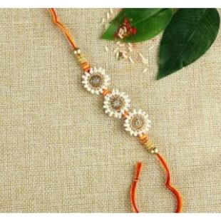 Tri Flower Beads Rakhi