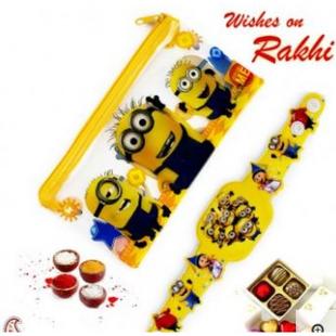 Minions Pouch Box And Rakhi Kids Hamper