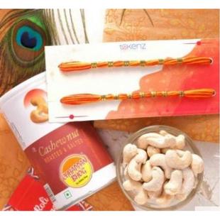 Set Of 2 Mauli Rakhi With Cashews Nuts