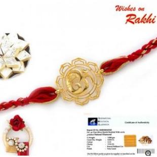Om Rakhi With Real Diamond Stud