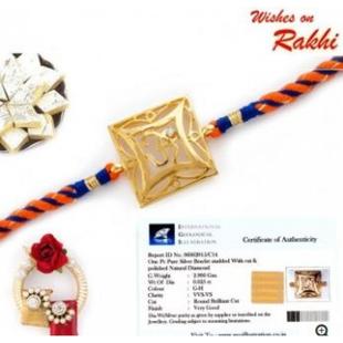 Om Rakhi With Diamond Stud