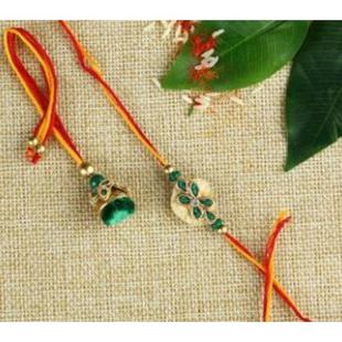 Green Beads Work Bhaiya Bhabhi