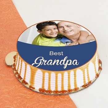 Delightful Grandpa Photo Cake