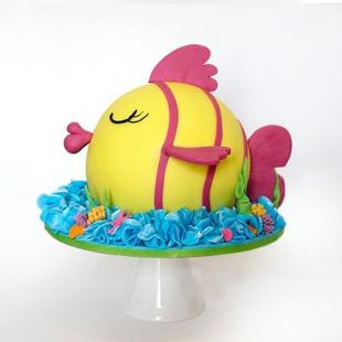 Sleeping Fish Pinata Cake