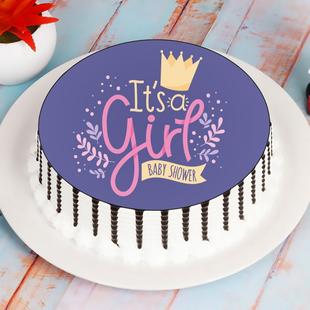 Baby Girl Photo Cake