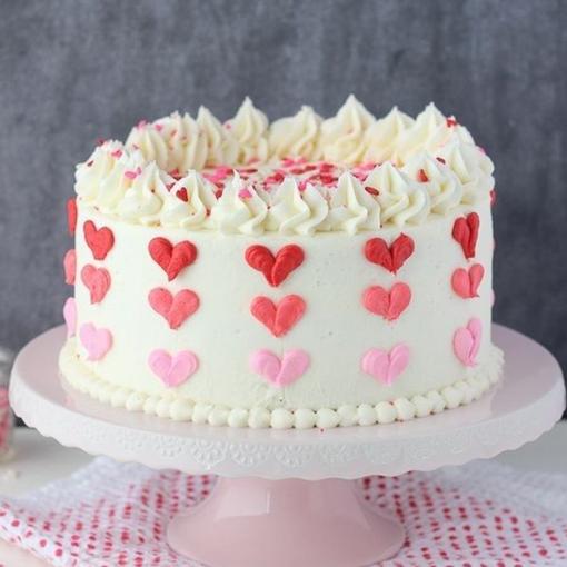 White and Red Love Cake
