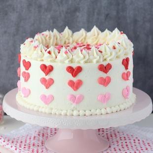 White and Red Love Cake