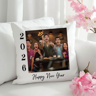 Refreshing New Year Photo Cushion