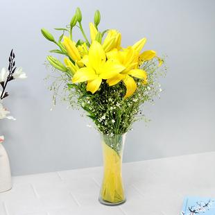 Yellow Lilies Arrangement