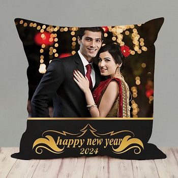 Refreshing New Year Photo Cushion