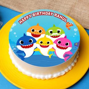 Baby Sharks Photo Cake
