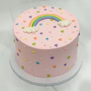 Rainbow Color Cream Cake