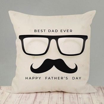 White Printed Fathers Day Cushion