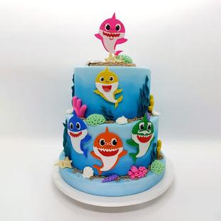 Baby Shark Cartoon Tier Cake