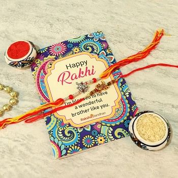 Colourful Rakhi Combos with Greeting cards