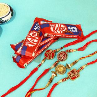 Flavorsome Kitkat With Designer Rakhi 