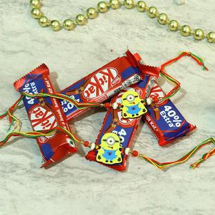 Cute Minion Rakhi Kitkat Combo