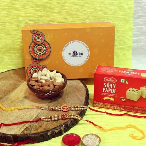 Floral Designer Rakhi Combo