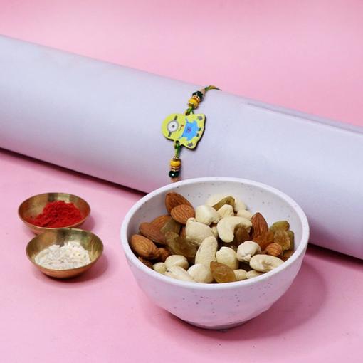 Heartfelt Minion Rakhi with Dryfruits