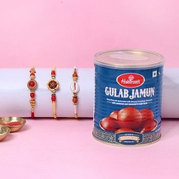 Precious Rakhi Sets with Gulabjamun