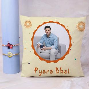 2 Kids Rakhi N Cushion for Bro