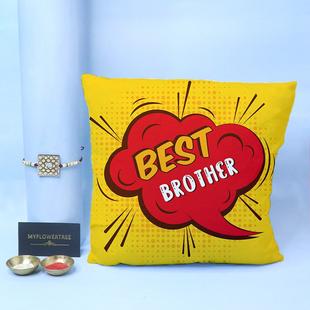 Memorable Cushion With Rakhi Set