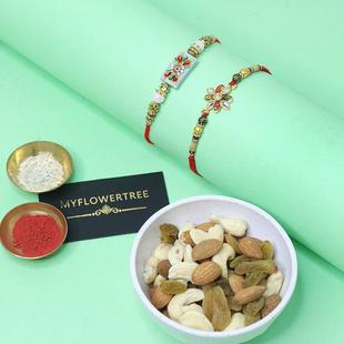 Combo Of Lovely Rakhi N Dryfruit