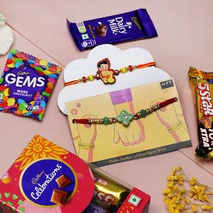 Glittering Pearl Rakhi Combo